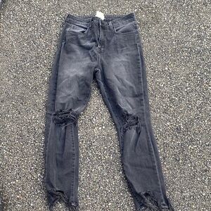 L'AGENCE Charcoal Distressed Skinny Jeans